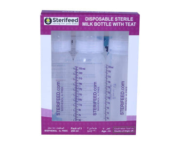 Sterifeed - Sterile Disposable Bottles with Standard Teats ( Pack of 3 )-Sterifeed